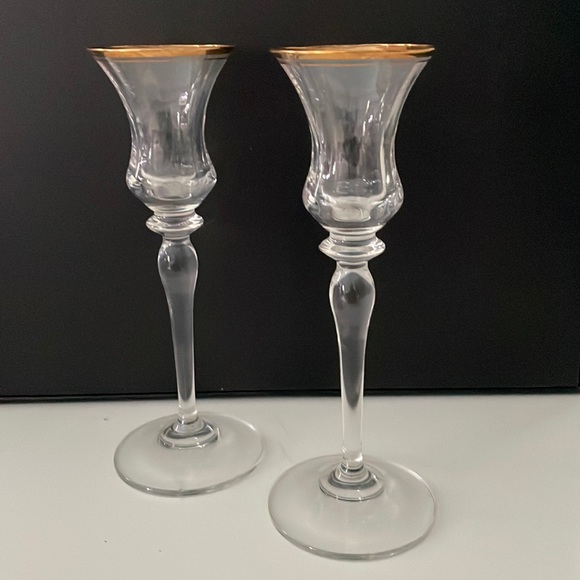 Mikasa Other - VINTAGE MIKASA GOLD RIM CANDLEHOLDERS BNIB